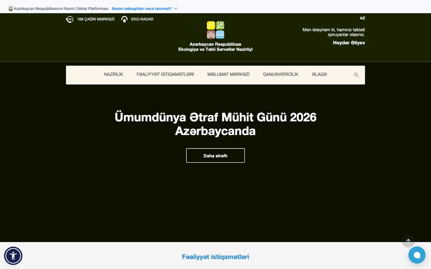Korporativ veb-sayt — Ekologiya Nazirliyi