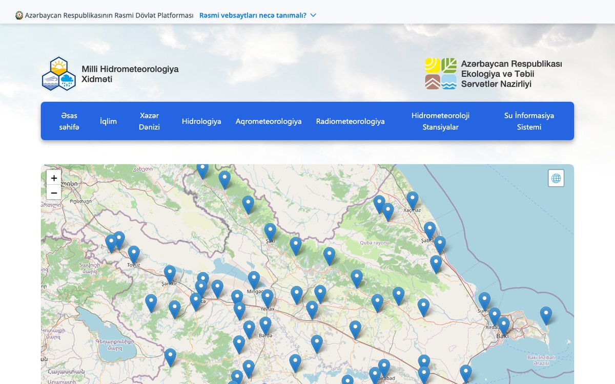 Korporativ veb-sayt — Milli Hidrometrologiya