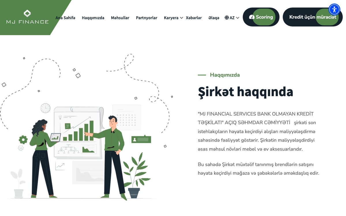 Korporativ veb-sayt — MJ Finance