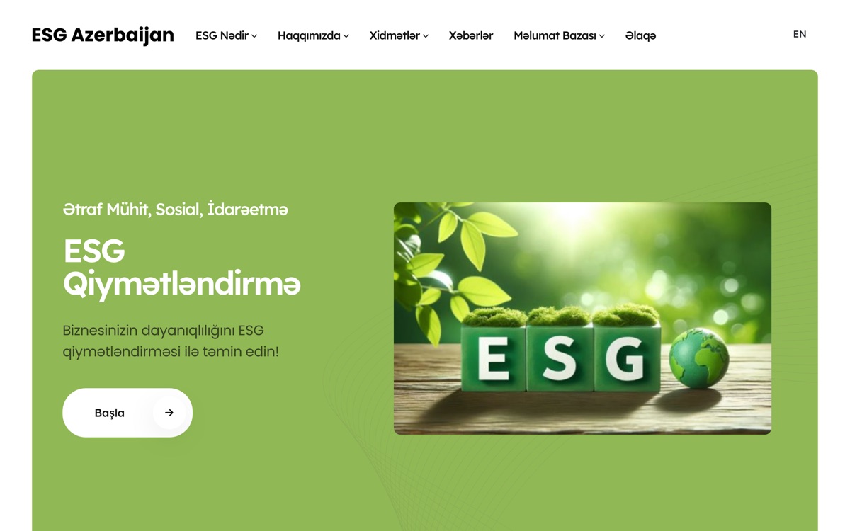 Korporativ veb-sayt — ESG Azerbaijan (Greentech Solutions)